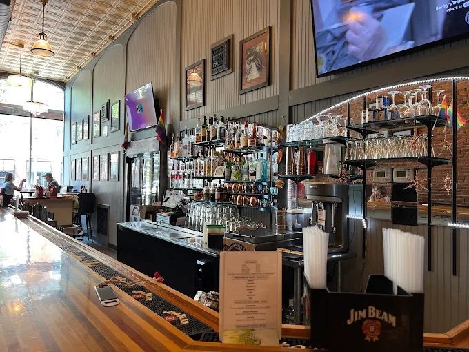 The bar at Wilbo Burgers on Main Street Cedar Falls